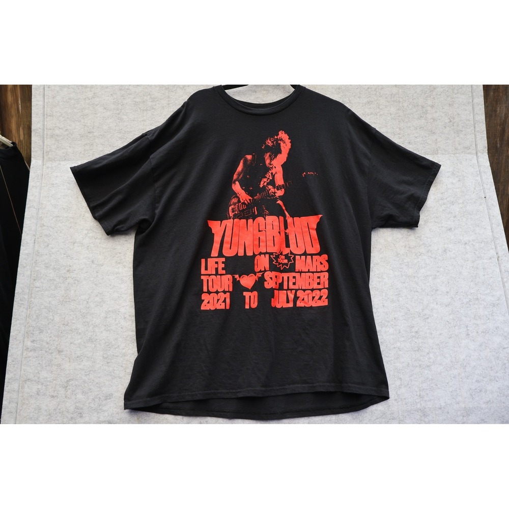 YUNGBLUD Life On Mars Tour 2021-2022 Graphic T-Shirt Mens XXL Black Red Concert